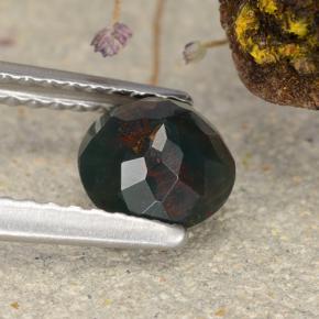 Eliotropio naturale verde da 0,68 ct, taglio rotondo, opaco