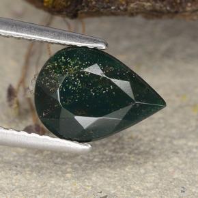 Eliotropio naturale verde da 1,93 ct, taglio a pera, opaco