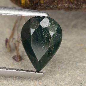 Eliotropio naturale verde da 1,93 ct, taglio a pera, opaco