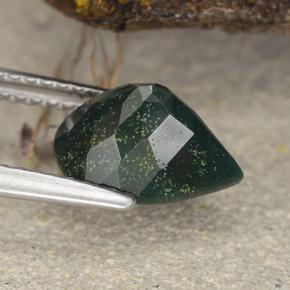 Eliotropio naturale verde da 1,93 ct, taglio a pera, opaco