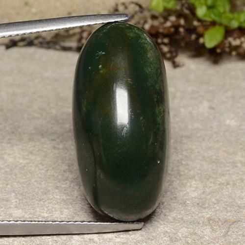 21.80ct Naturale Verde con Rosso Pietra del sangue, Ovale, Opaco