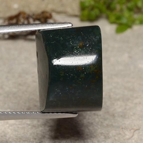22.60ct Naturale Verde scuro Pietra del sangue, Taglio a baguette, Opaco