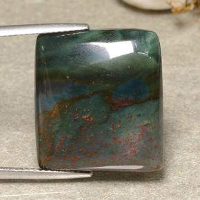 Eliotropio naturale verde da 21,40 ct, baguette, opaco