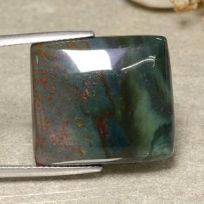 Eliotropio naturale verde da 21,40 ct, baguette, opaco