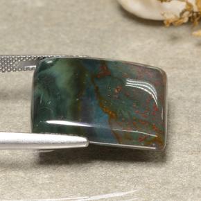 Eliotropio naturale verde da 21,40 ct, baguette, opaco