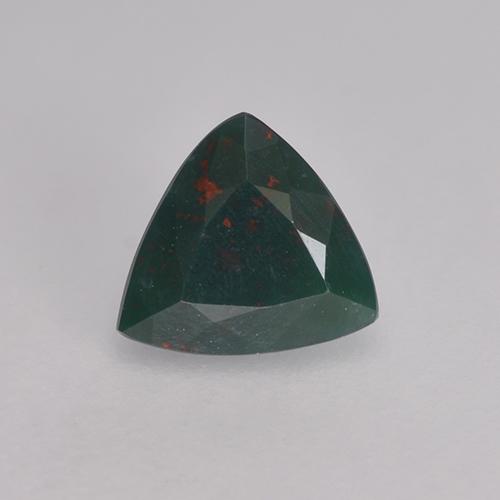 Pietra del sangue Verde scuro naturale da 0.42 ct, Taglio trillion, Opaco