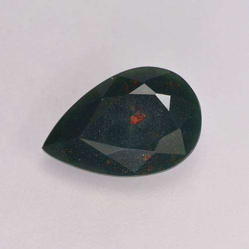 Eliotropio naturale verde da 1,21 ct, taglio a pera, opaco