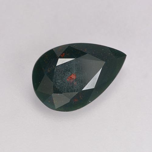 Eliotropio naturale verde da 1,21 ct, taglio a pera, opaco