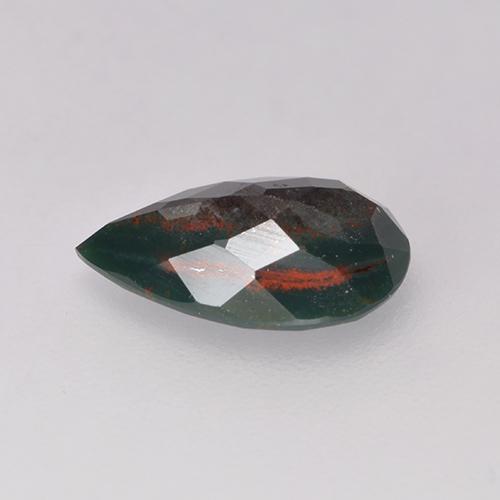 Eliotropio naturale verde da 1,21 ct, taglio a pera, opaco
