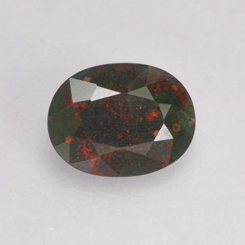 Eliotropio naturale verde da 0,31 ct, taglio ovale, opaco