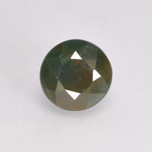 Eliotropio naturale verde da 0,33 ct, taglio rotondo, opaco