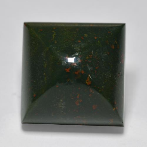 Pietra del sangue Verde e Rosso naturale da 11.56 ct, Quadrato, Opaco