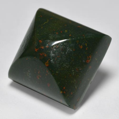 Pietra del sangue Verde e Rosso naturale da 11.56 ct, Quadrato, Opaco