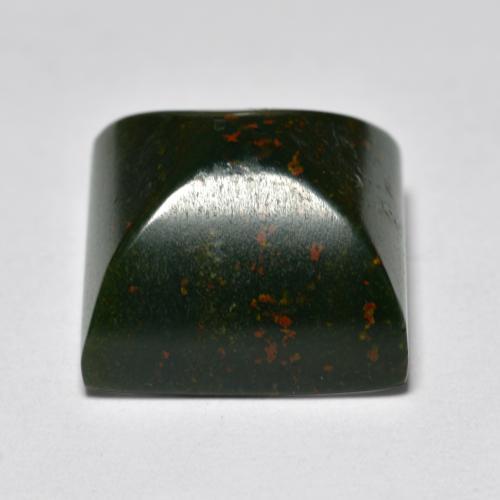 Pietra del sangue Verde e Rosso naturale da 11.56 ct, Quadrato, Opaco