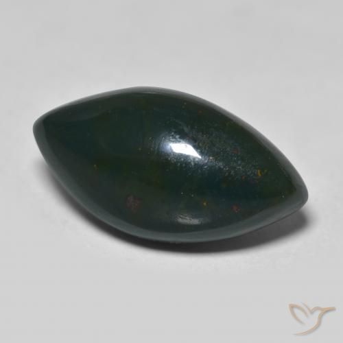 Pietra del sangue Verde foresta naturale da 9.67 ct, Taglio marquise, Opaco