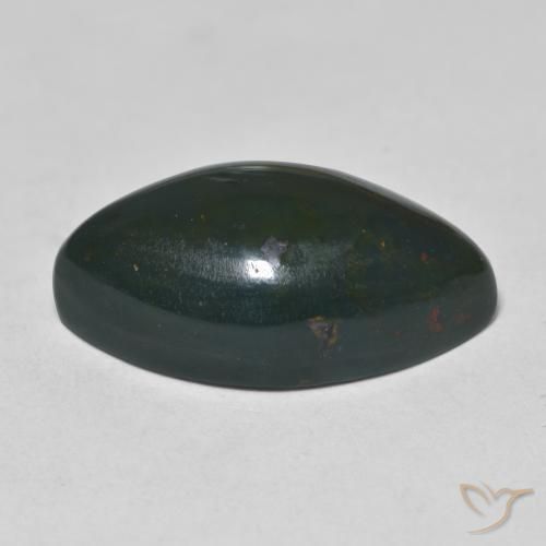 Pietra del sangue Verde foresta naturale da 9.67 ct, Taglio marquise, Opaco
