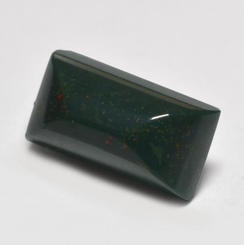 Pietra del sangue Verde scuro naturale da 3.48 ct, Taglio a baguette, Opaco