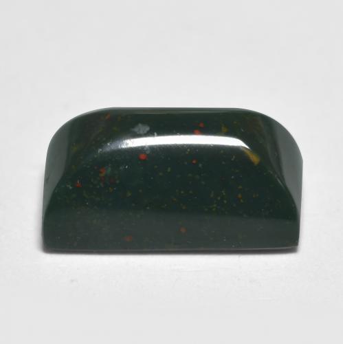Pietra del sangue Verde scuro naturale da 3.48 ct, Taglio a baguette, Opaco