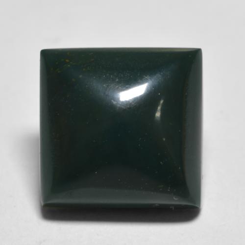 Eliotropio naturale verde da 4,41 ct, quadrato, opaco