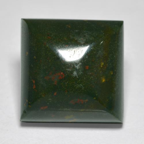 Pietra del sangue Verde e Rosso naturale da 11.21 ct, Quadrato, Opaco