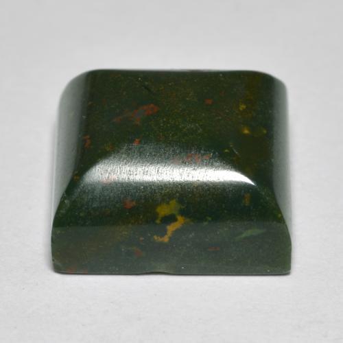 Pietra del sangue Verde e Rosso naturale da 11.21 ct, Quadrato, Opaco