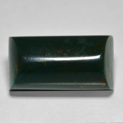 Eliotropio naturale verde da 15,25 ct, baguette, opaco