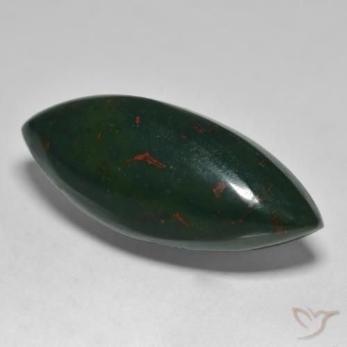 Pietra del sangue Verde scuro naturale da 15.61 ct, Taglio marquise, Opaco