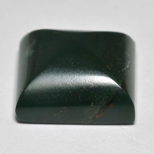 Eliotropio naturale verde da 12,60 ct, quadrato, opaco