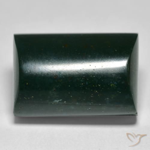 14.93ct Naturale Verde foresta Pietra del sangue, Taglio a baguette, Opaco