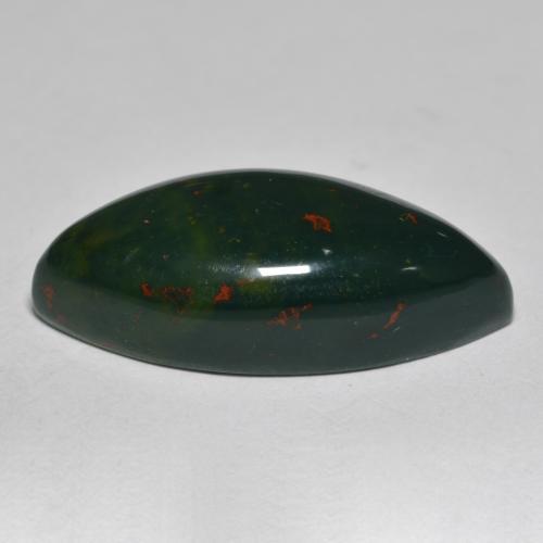 Pietra del sangue Verde foresta naturale da 11.00 ct, Taglio marquise, Opaco