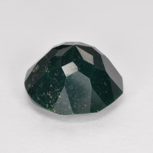 Pietra del sangue Verde scuro naturale da 5.05 ct, Taglio rotondo, Opaco