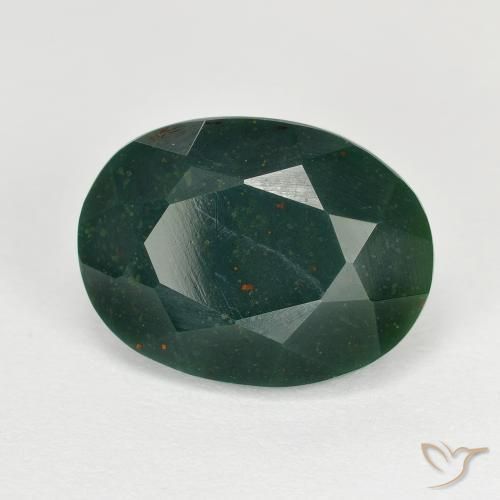 Pietra del sangue Verde scuro naturale da 8.39 ct, Ovale, Opaco