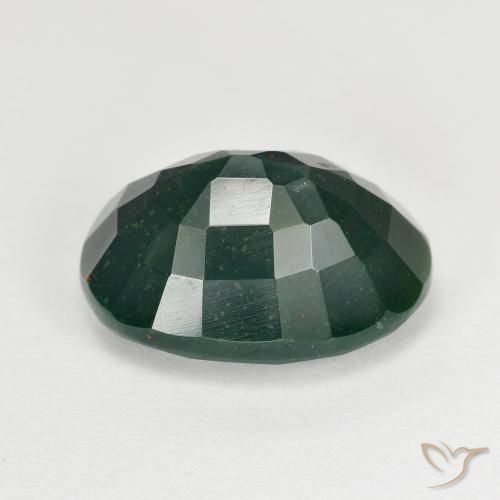 Pietra del sangue Verde scuro naturale da 8.39 ct, Ovale, Opaco