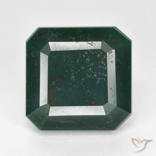 13.27ct Naturale Multicolore Pietra del sangue, Taglio smeraldo, Opaco