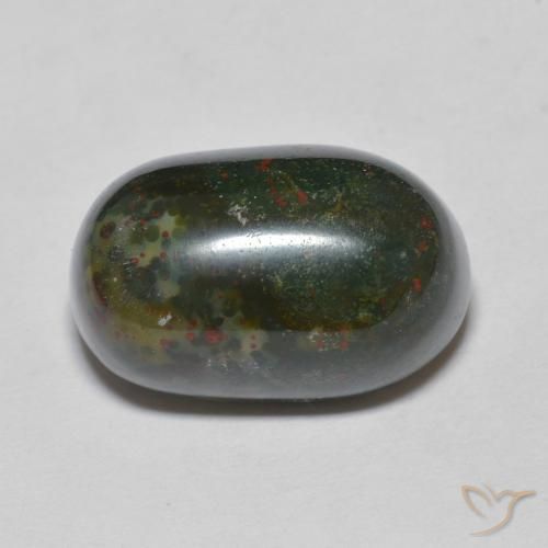 Pietra del sangue Verde scuro naturale da 10.90 ct, Ovale, Opaco