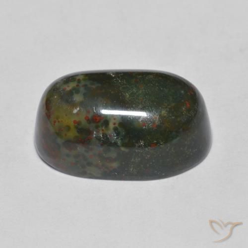 Pietra del sangue Verde scuro naturale da 10.90 ct, Ovale, Opaco