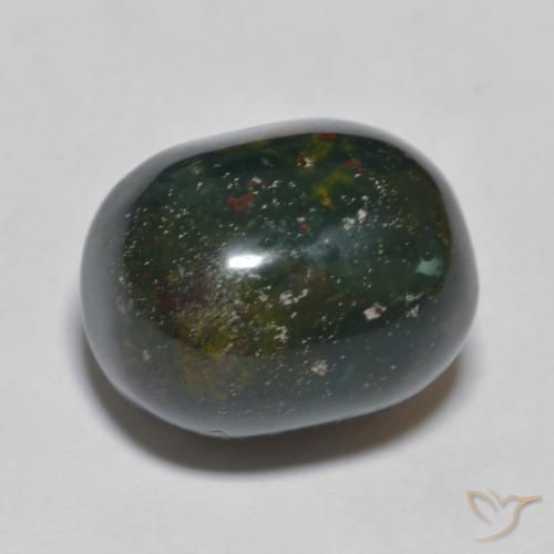 Pietra del sangue Verde foresta naturale da 15.81 ct, Ovale, Opaco