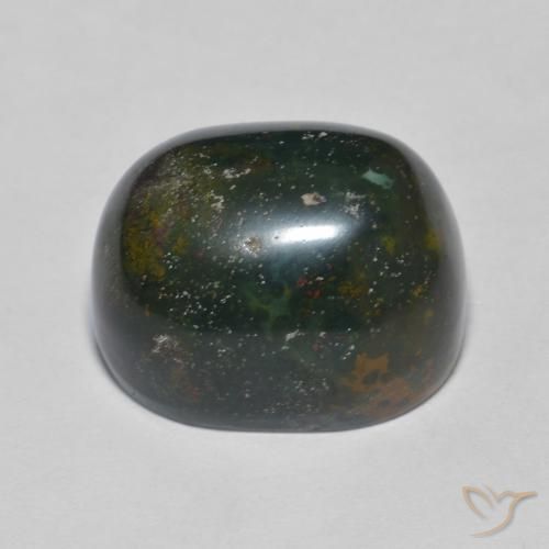 Pietra del sangue Verde foresta naturale da 15.81 ct, Ovale, Opaco