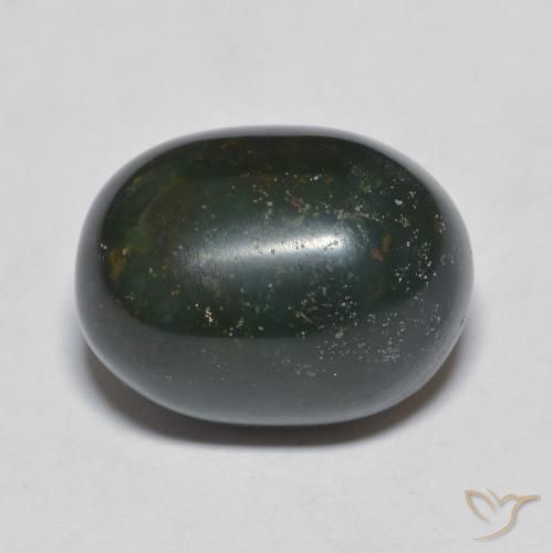 12.54ct Naturale Verde scuro Pietra del sangue, Ovale, Opaco