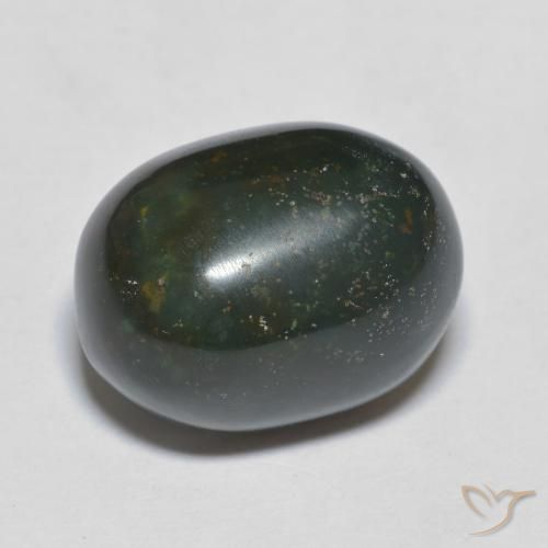 Pietra del sangue Verde scuro naturale da 12.54 ct, Ovale, Opaco