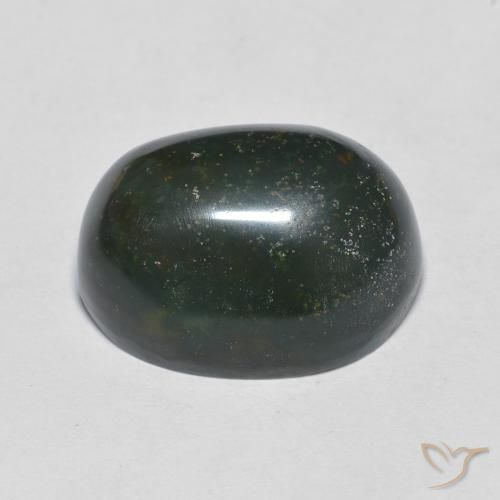 Pietra del sangue Verde scuro naturale da 12.54 ct, Ovale, Opaco