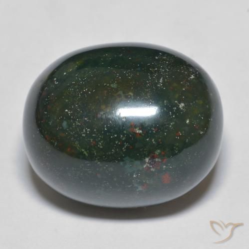 Pietra del sangue Verde scuro naturale da 24.76 ct, Ovale, Opaco
