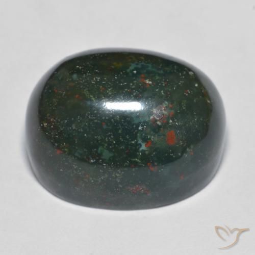 Pietra del sangue Verde scuro naturale da 24.76 ct, Ovale, Opaco