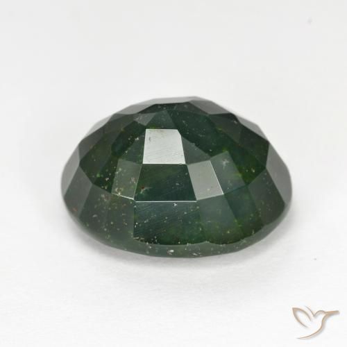 Pietra del sangue Verde foresta naturale da 6.95 ct, Ovale, Opaco