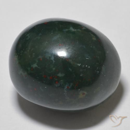 Pietra del sangue Verde foresta naturale da 15.30 ct, Ovale, Opaco