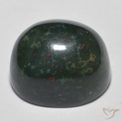 Pietra del sangue Verde foresta naturale da 15.30 ct, Ovale, Opaco