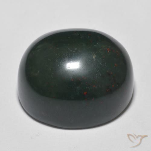 Pietra del sangue Verde scuro naturale da 29.31 ct, Ovale, Opaco