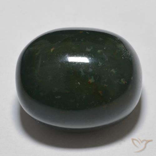 Pietra del sangue Verde foresta naturale da 28.21 ct, Ovale, Opaco
