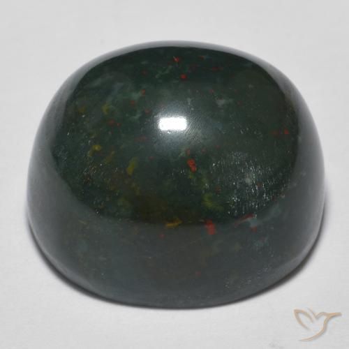 Pietra del sangue Verde scuro naturale da 19.31 ct, Ovale, Opaco