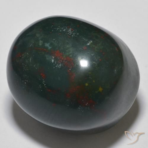 34.30ct Naturale Multicolore Pietra del sangue, Ovale, Opaco